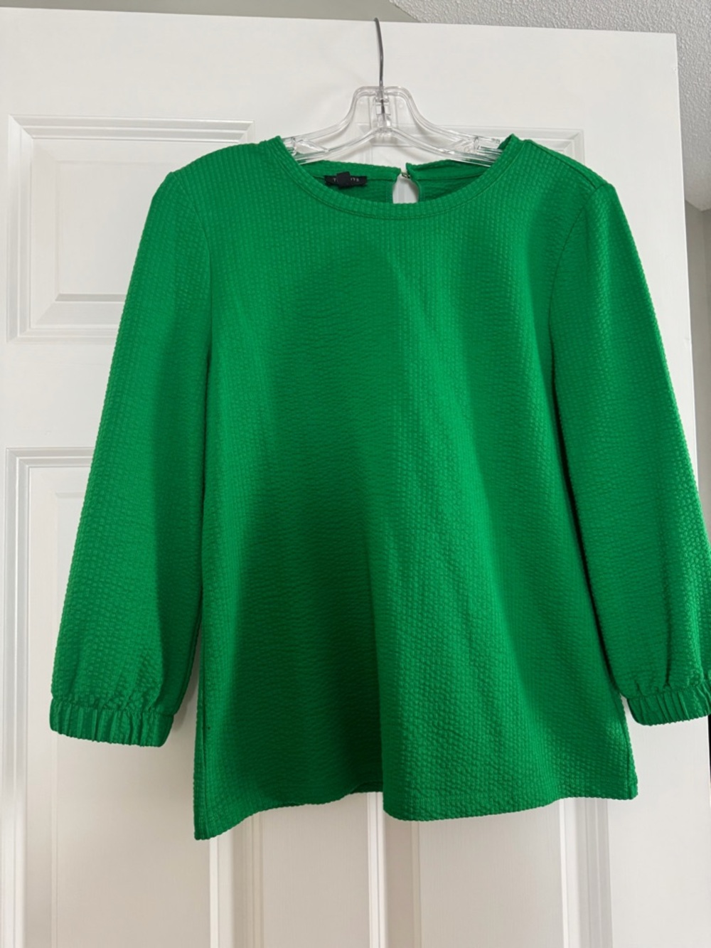 Talbots Emerald Green Textured 3/4 Sleeve Top